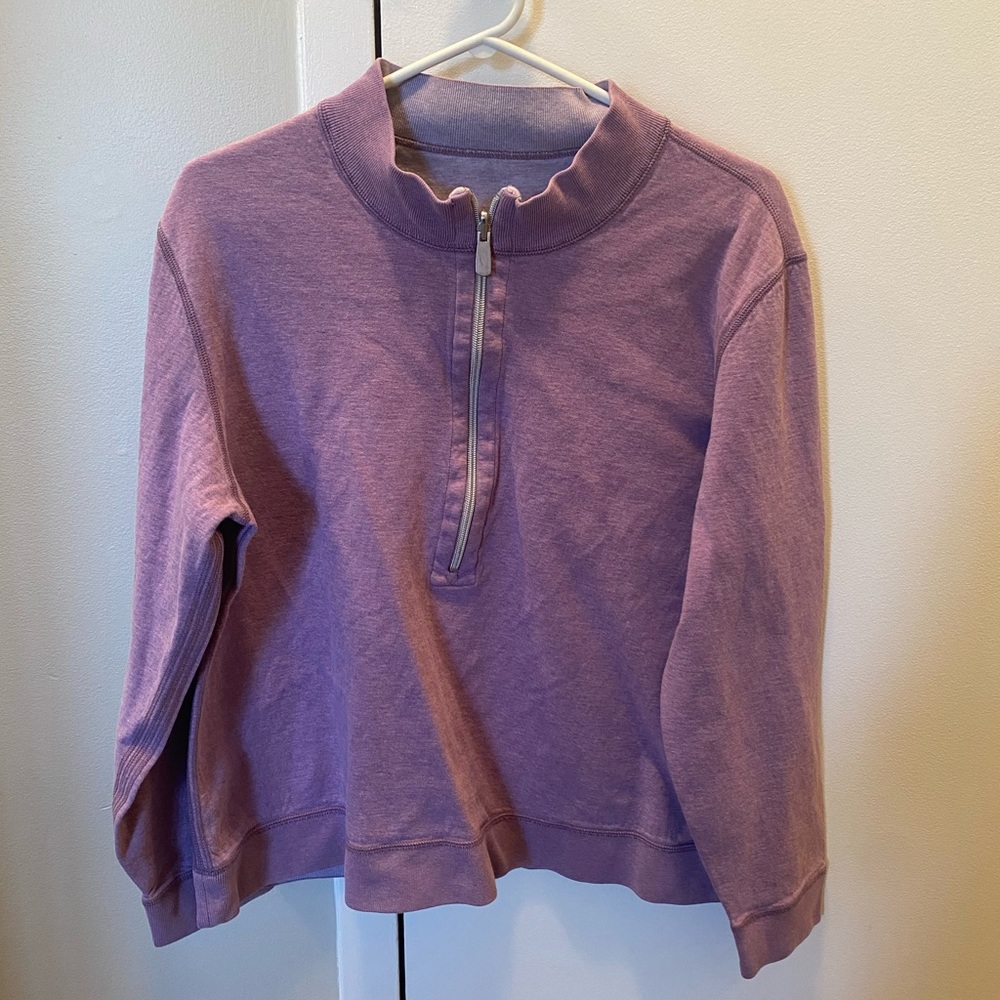Purple Reversible Half-Zip Sweater